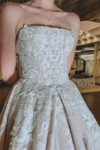 Gorgeous A-Line Lace Appliques Sleeveless Wedding Dresses by misshow.com