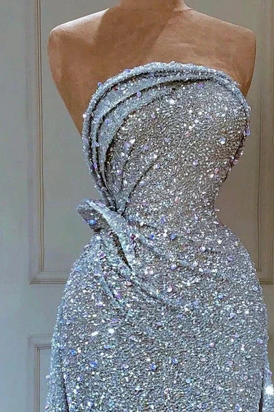 Gorgeous A-line Sleeveless Sequined Prom Dress With Ruffles by misshow.com