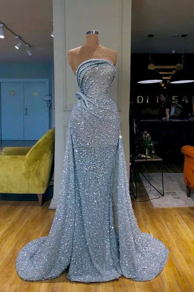 Gorgeous A-line Sleeveless Sequined Prom Dress With Ruffles by misshow.com