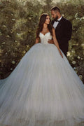 Gorgeous A-line Spaghetti Straps Sequined Lace Tulle Wedding Dress by misshow.com