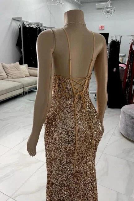 Gorgeous Column Tulle Spaghetti Straps Sleeveless Prom Dress With Rhinestone by misshow.com