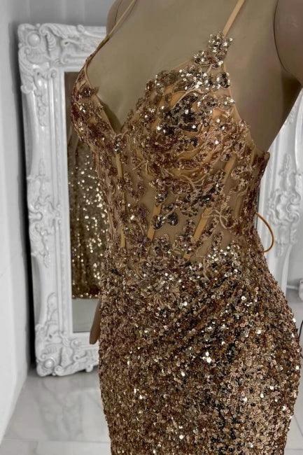 Gorgeous Column Tulle Spaghetti Straps Sleeveless Prom Dress With Rhinestone by misshow.com