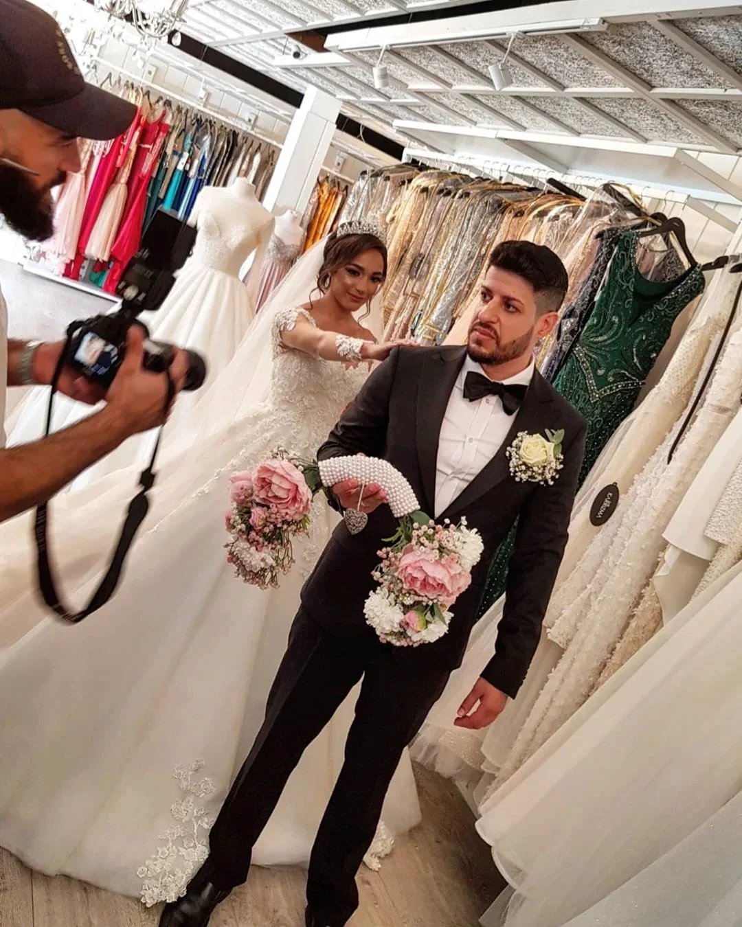 Gorgeous Long A-line Off-the-shoulder Wedding Dresses with Sleeves by BIZTUNNEL