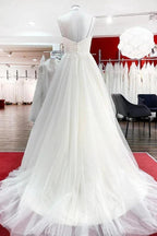 Gorgeous Long A-line Sweetheart Spaghetti Straps Tulle Lace Wedding Dresses by BIZTUNNEL