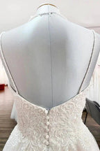 Gorgeous Long A-line Sweetheart Spaghetti Straps Tulle Lace Wedding Dresses by BIZTUNNEL