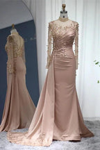 Gorgeous Long High Neck Beading Sequined Prom Dress With Long Sleeves by misshow.com