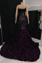 Gorgeous Long Mermaid Lace Flowers Sleeveless Prom Dress by misshow.com