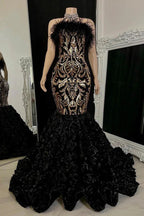 Gorgeous Long Mermaid Lace Flowers Sleeveless Prom Dress by misshow.com