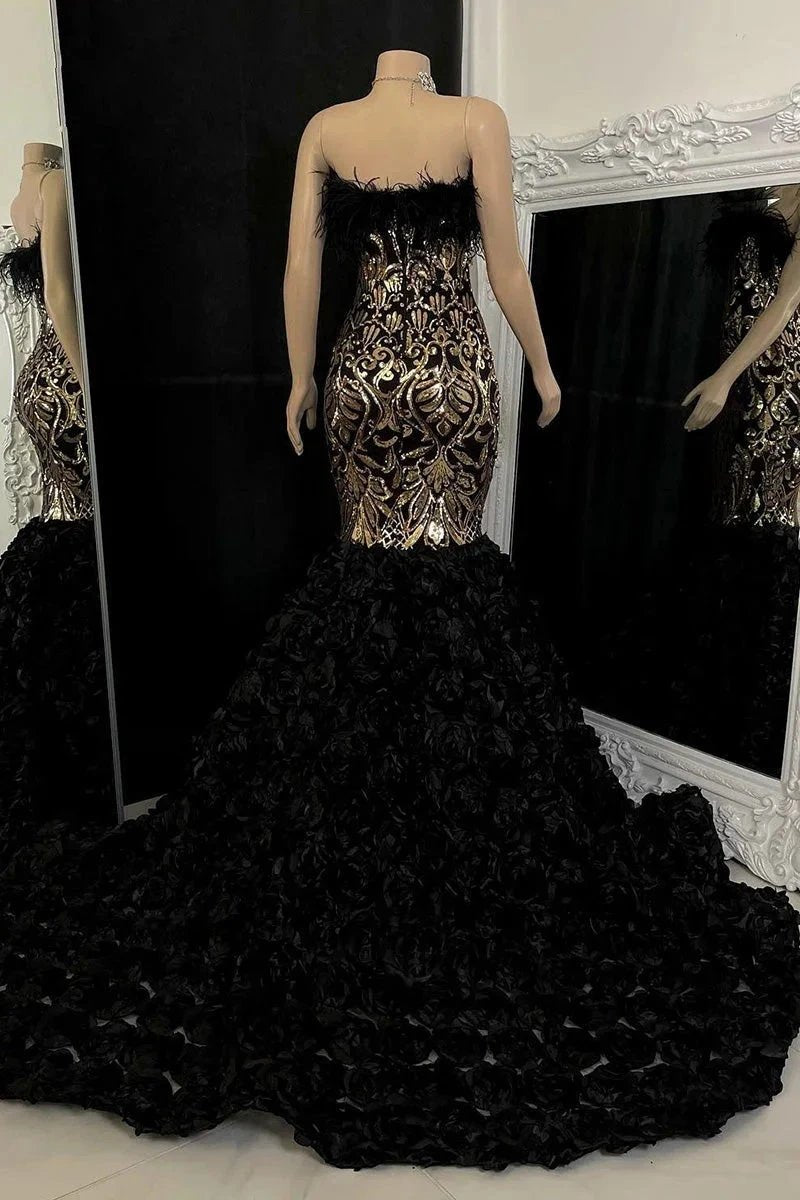 Gorgeous Long Mermaid Lace Flowers Sleeveless Prom Dress by misshow.com