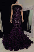 Gorgeous Long Mermaid Lace Flowers Sleeveless Prom Dress by misshow.com
