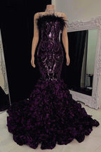 Gorgeous Long Mermaid Lace Flowers Sleeveless Prom Dress by misshow.com