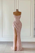 Gorgeous Long Mermaid Sequined Sleeveless Prom Dress With Slit by BIZTUNNEL