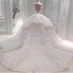 Gorgeous Long Off The Shoulder Beadings Ball Gown Wedding Dress by BIZTUNNEL