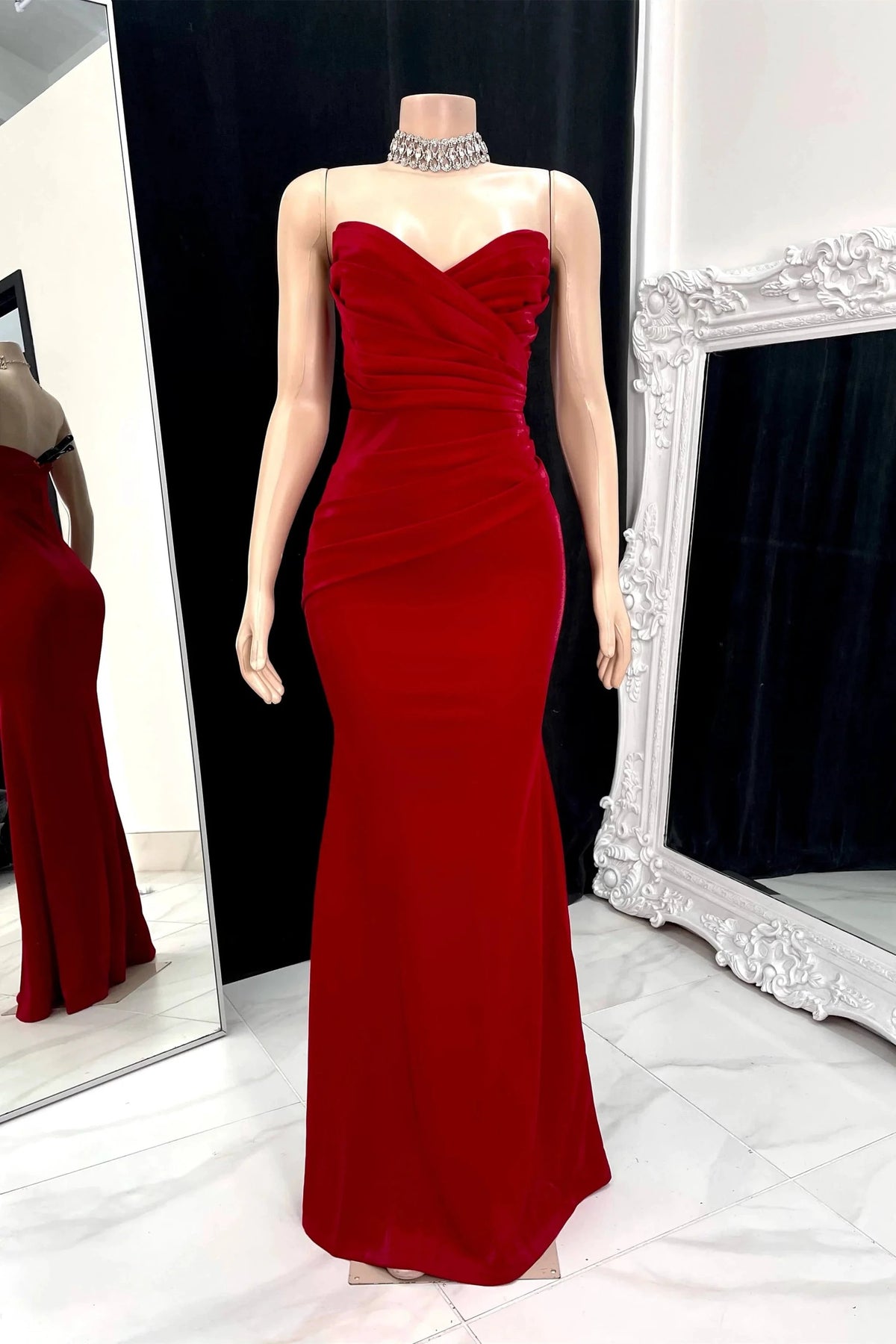 Gorgeous Long Sweetheart Ruched Sleeveless Mermaid Prom Dress by misshow.com