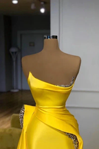 Gorgeous Long Yellow A-line Sequined Sleeveless Prom Dress by misshow.com