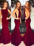 Gorgeous Mermaid Bateau Sleeveless Spandex Prom Dresses by misshow.com