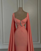 Gorgeous Mermaid Chiffon Off-The-Shoulder Cap Sleeve Prom Dresses With Rhinestone by misshow.com