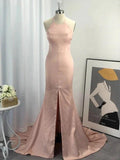 Gorgeous Mermaid Halter Sleeveless Satin Prom Dresses by misshow.com