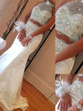 Gorgeous Mermaid High Neck Sleeveless Satin Beading Two Piece Prom Dresses by misshow.com