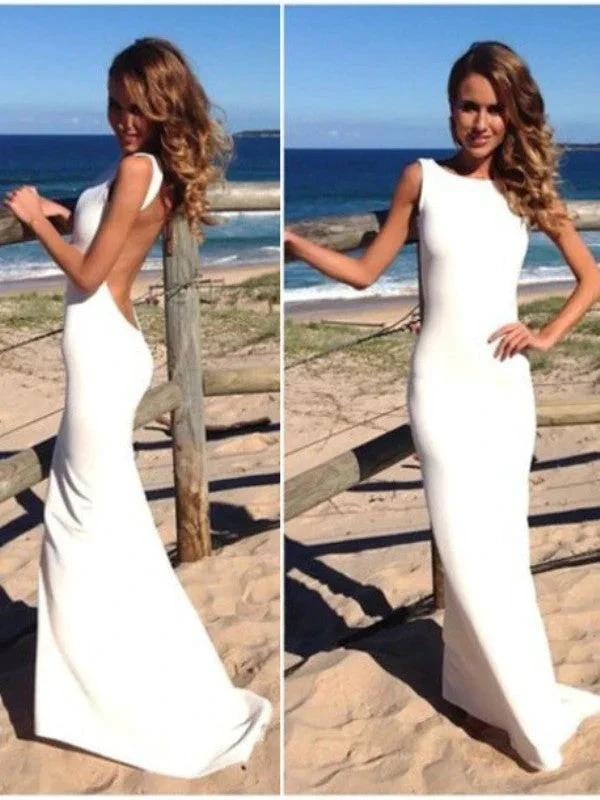 Gorgeous Mermaid High Neck Sleeveless Spandex Floor-Length Prom Dresses by misshow.com