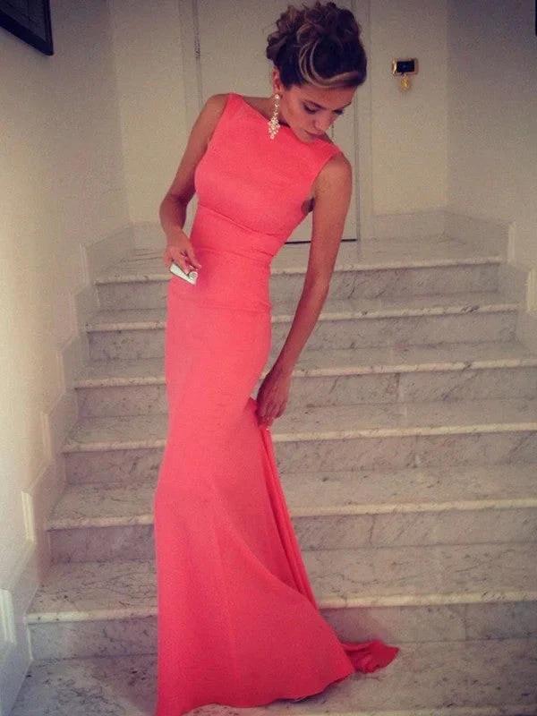 Gorgeous Mermaid High Neck Sleeveless Spandex Floor-Length Prom Dresses by misshow.com