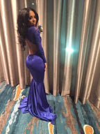 Gorgeous Mermaid Long Sleeves Scoop Spandex Prom Dresses by misshow.com