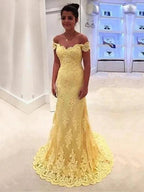 Gorgeous Mermaid Off-the-Shoulder Sleeveless Lace Prom Dresses by misshow.com