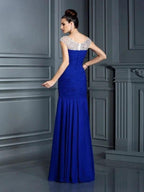 Gorgeous Mermaid Scoop Beading Sleeveless Long Chiffon Prom Dresses by misshow.com