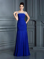 Gorgeous Mermaid Scoop Beading Sleeveless Long Chiffon Prom Dresses by misshow.com