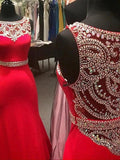 Gorgeous Mermaid Scoop Sleeveless Spandex Crystal Prom Dresses by misshow.com