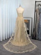 Gorgeous Mermaid Sleeveless Straps Lace Tulle Prom Dresses by misshow.com
