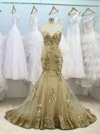 Gorgeous Mermaid Sleeveless Sweetheart Sequin Tulle Prom Dresses by misshow.com