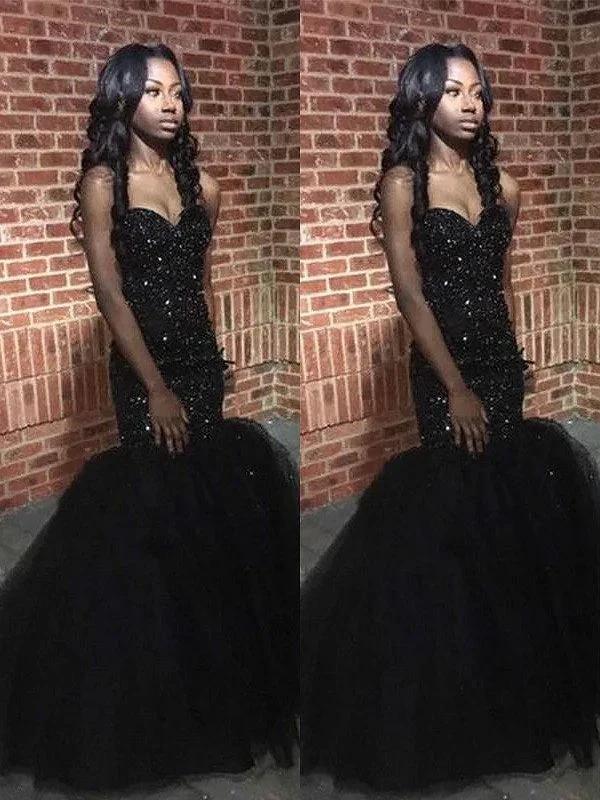 Gorgeous Mermaid Sleeveless Sweetheart Sequins Beading Floor-Length Prom Dresses by misshow.com