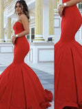 Gorgeous Mermaid Sweetheart Sleeveless Satin Prom Dresses by misshow.com