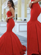Gorgeous Mermaid Sweetheart Sleeveless Satin Prom Dresses by misshow.com