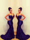 Gorgeous Mermaid Sweetheart Sleeveless Sequins Prom Dresses by misshow.com