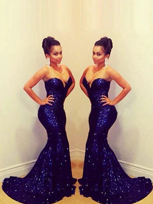 Gorgeous Mermaid Sweetheart Sleeveless Sequins Prom Dresses by misshow.com