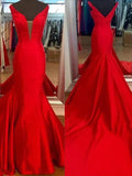 Gorgeous Mermaid V-neck Sleeveless Satin Prom Dresses by misshow.com
