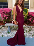 Gorgeous Mermaid V-Neck Sleeveless Spandex Prom Dresses by misshow.com