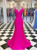 Gorgeous Mermaid V-neck Sleeveless Spandex Ruched Prom Dresses by misshow.com