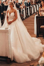 Gorgeous Princess V-neck A-line Wedding Dress With Lace by misshow.com