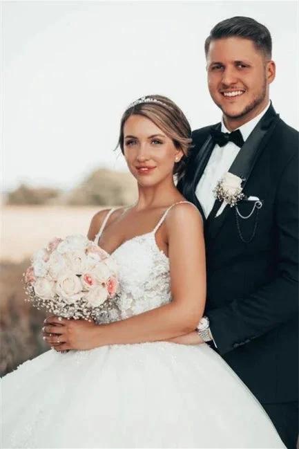 Gorgeous Princess V-neck A-line Wedding Dress With Lace by misshow.com