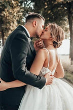 Gorgeous Princess V-neck A-line Wedding Dress With Lace by misshow.com