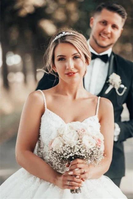 Gorgeous Princess V-neck A-line Wedding Dress With Lace by misshow.com