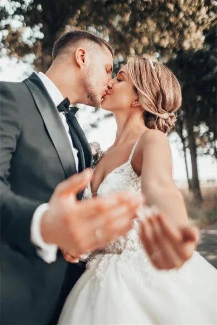 Gorgeous Princess V-neck A-line Wedding Dress With Lace by misshow.com