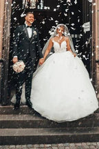 Gorgeous Princess V-neck A-line Wedding Dress With Lace by misshow.com