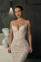Gorgeous Sleeveless Sequined Mermaid Prom Dress With Glitter by misshow.com
