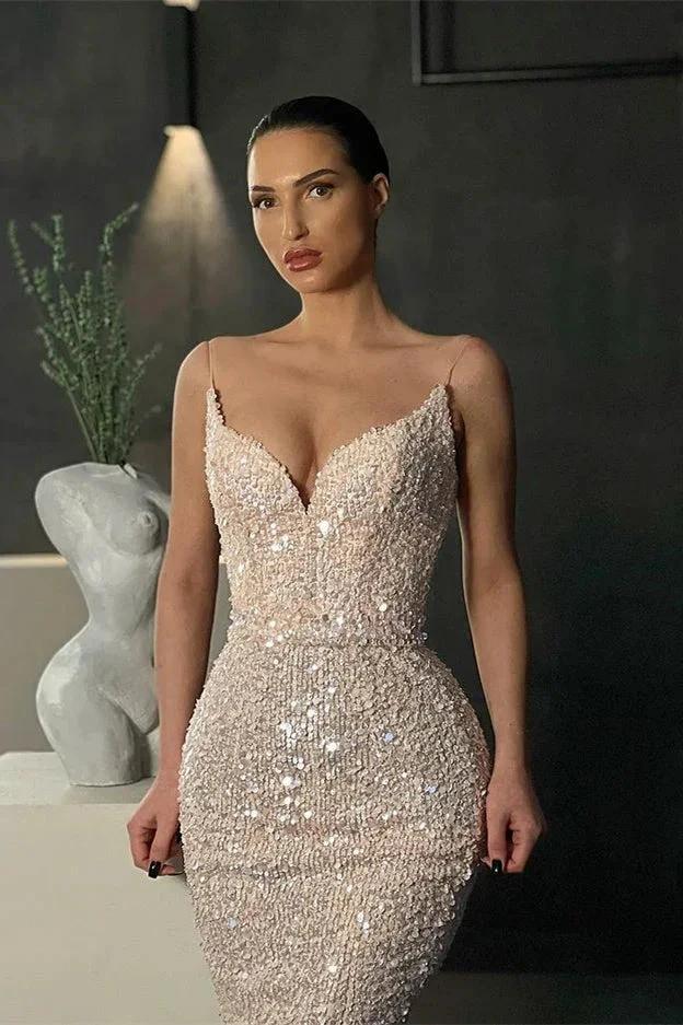 Gorgeous Sleeveless Sequined Mermaid Prom Dress With Glitter by misshow.com