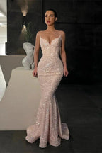 Gorgeous Sleeveless Sequined Mermaid Prom Dress With Glitter by misshow.com