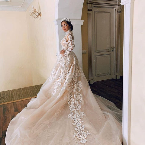 Gorgeous Sweetheart Lace Tulle Mermaid Spring Summer Wedding Dress